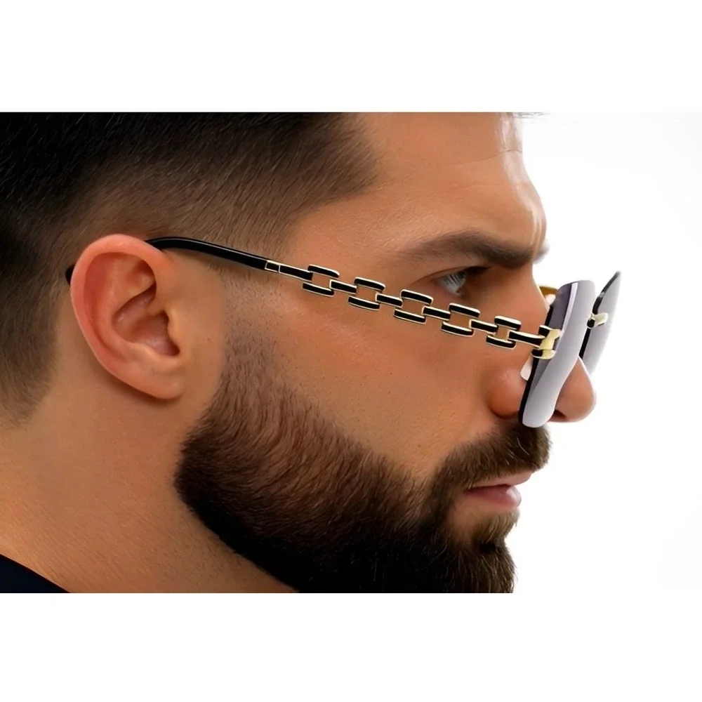 Sunglasses Aviator Rectangular Frameless Shades Hip Hop Cholo Migos Shades Gafas